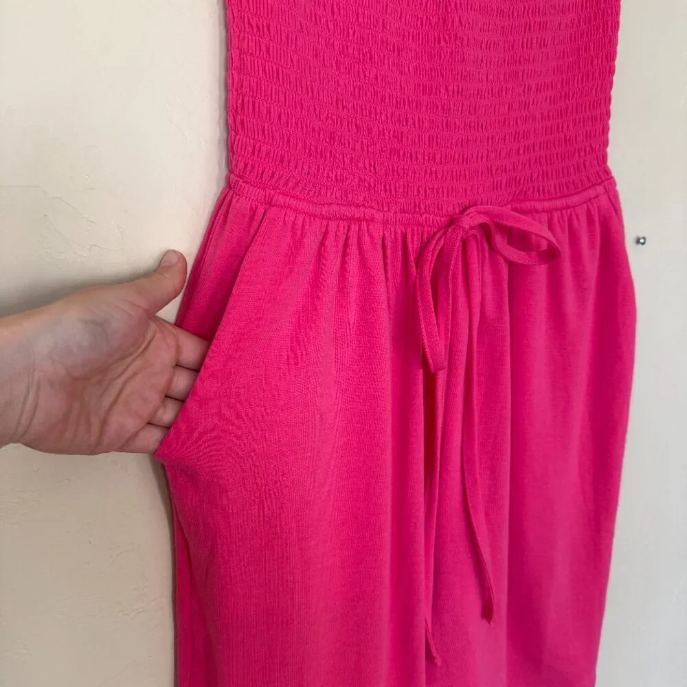 Zenana Hot Pink Strapless Smocked Romper Size Medium ๐ - Picture 4 of 7